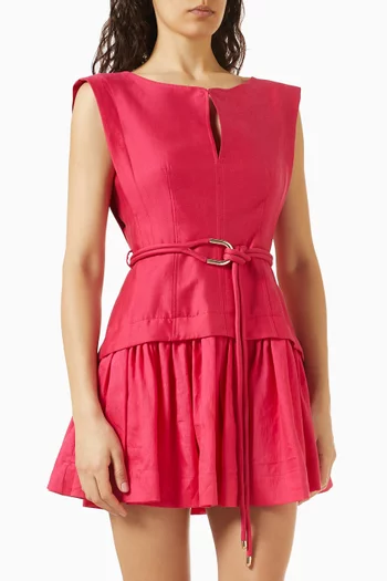 Remly Mini Dress in Linen-blend