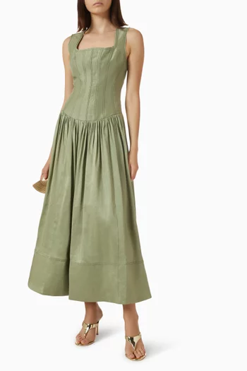 Parallel Midi Dress in Cotton