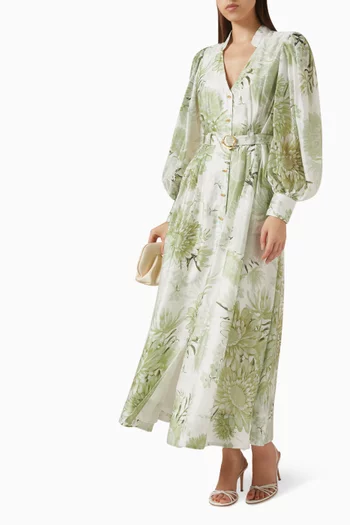 Reflector Printed Shirt Maxi Dress