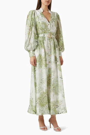 Reflector Printed Shirt Maxi Dress