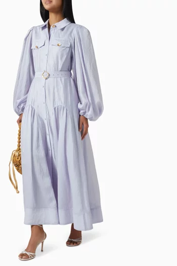 Collide Shirt Maxi Dress in Linen-blend