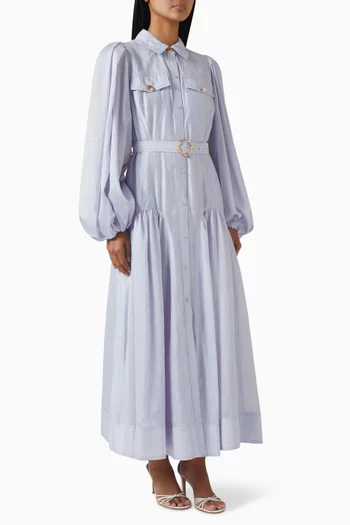 Collide Shirt Maxi Dress in Linen-blend