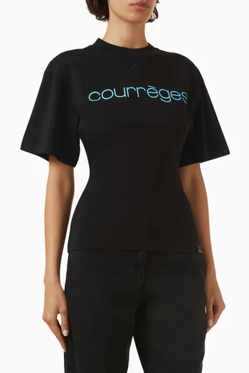 Waisted Logo-print T-shirt in Cotton