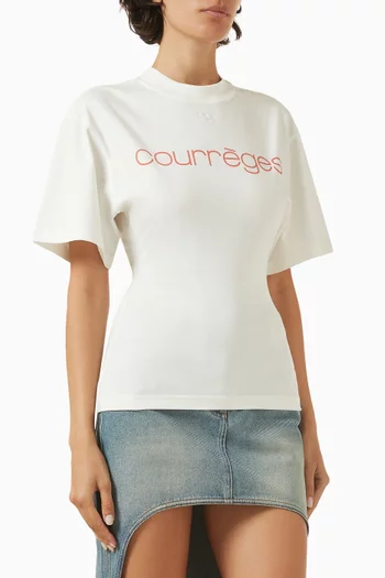 Waisted Logo-print T-shirt in Cotton