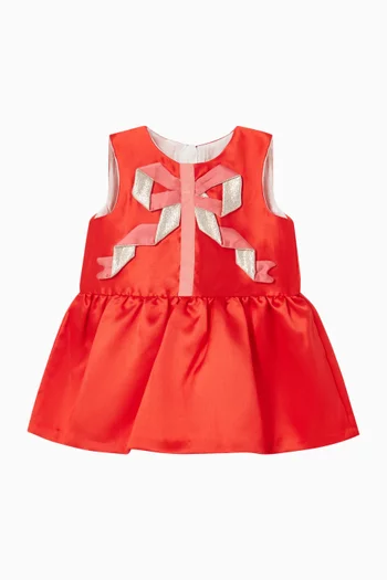Origami Ribbon Peplum Dress & Bloomers Set