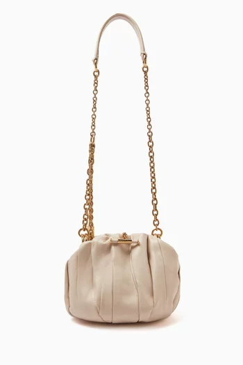 Plisse Crossbody Bag in Pleated Leather