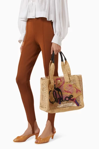 Summer Banana Tote Bag in Raffia