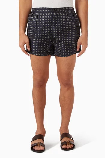 Pyjama Shorts in Square Silk