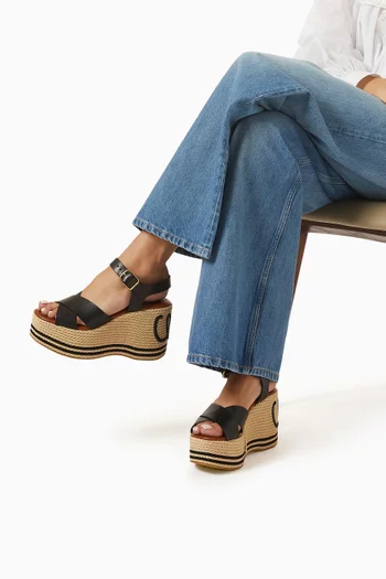 Sand 105 Wedge Sandals in Calfskin