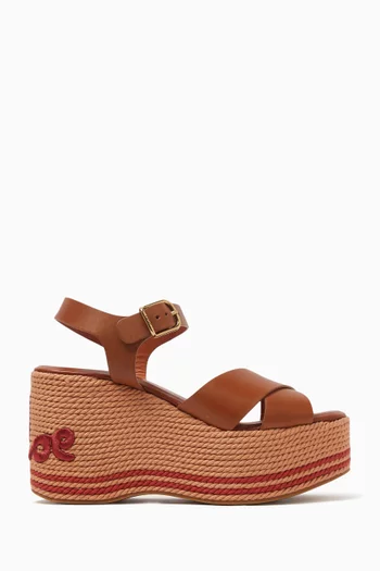 Sand 105 Wedge Sandals in Calfskin