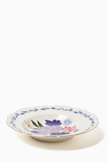Indaco Bouquet Deep Plate in Porcelain