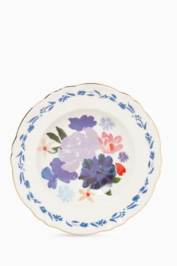 Indaco Bouquet Deep Plate in Porcelain