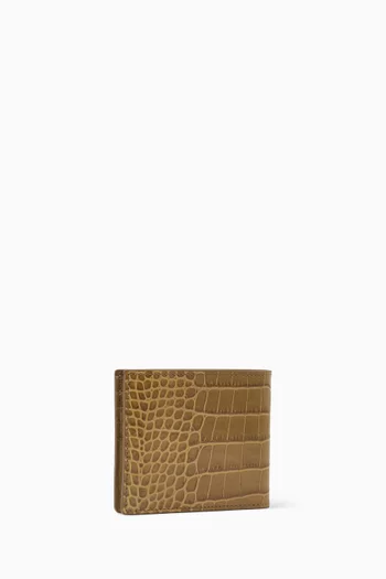 Bifold Wallet in Croc-embossed Leather