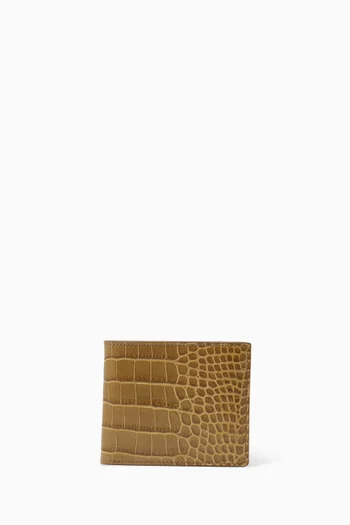 Bifold Wallet in Croc-embossed Leather