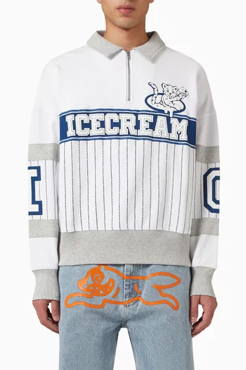 IC Cubs Collared Quarter-zip Sweatshirt in Cotton