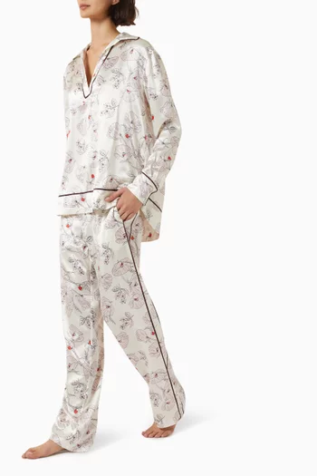 Anita Rosalia Floral Pyjama Set in Silk