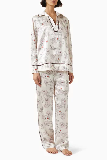 Anita Rosalia Floral Pyjama Set in Silk