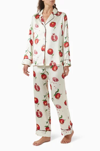 Lila Allegra Pomegranate Pyjama Set in Silk