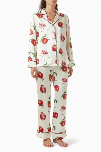 Lila Allegra Pomegranate Pyjama Set in Silk