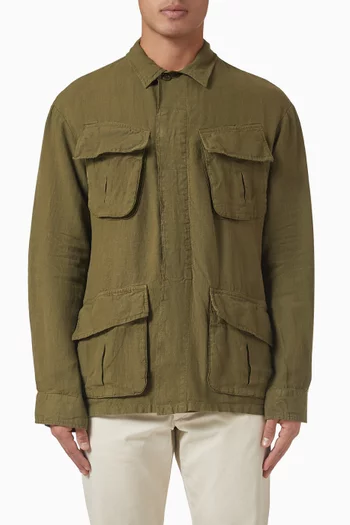 Utility Overshirt in Linen
