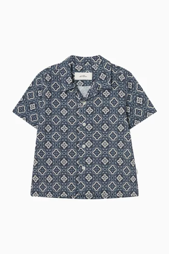 Lukas Arabesque-print Shirt in Cotton