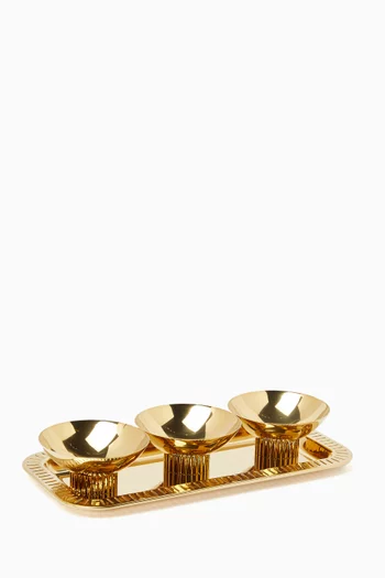 Striations Bowls & Serving Tray Gift Set