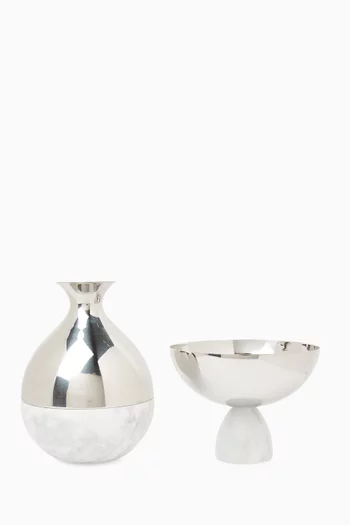 Coluna Nut Bowl & Dual Bud Vase Gift Set