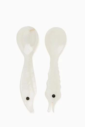 Sea Creatures Mother of Pearl Spoons, Set of 2