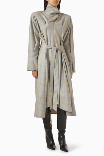Plaid Trench Coat