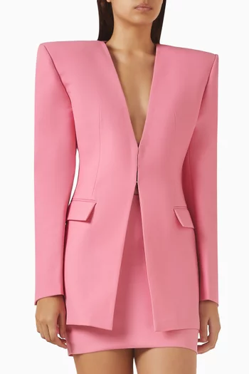 Backless Blazer in Suit Crepe
