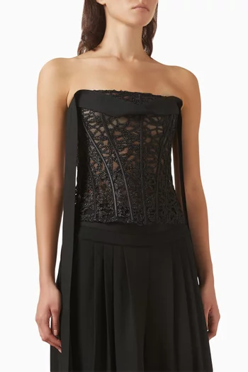 Piped Corset Top