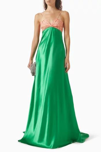 Lace-bust Gown in Silk