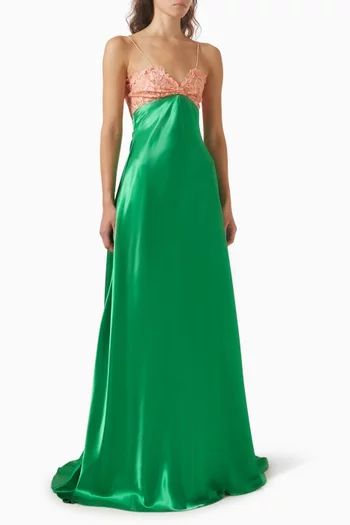 Lace-bust Gown in Silk