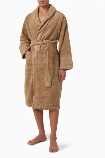 Giorgio Shawl Bathrobe in Cotton-terry