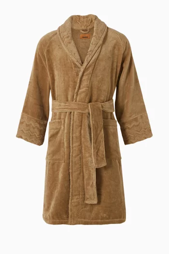 Giorgio Shawl Bathrobe in Cotton-terry