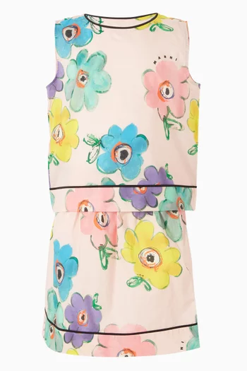 Flower-print Skirt in Cotton