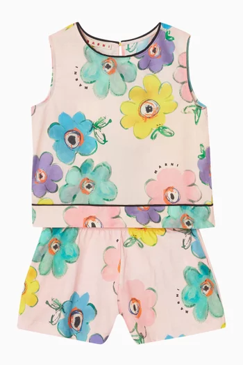 Flower-print Top in Cotton