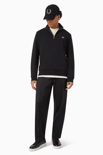 Stripe Tape Half Zip Sweatshirt in French Terry