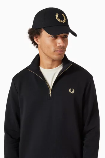 Laurel Wreath Baseball Cap in Cotton Piqué