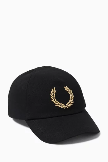 Laurel Wreath Baseball Cap in Cotton Piqué