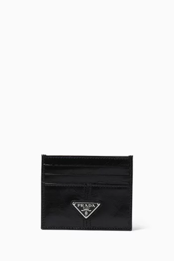Logo Card Holder in Leather