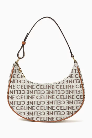 Medium Logo Ava Shoulder Bag in Canvas