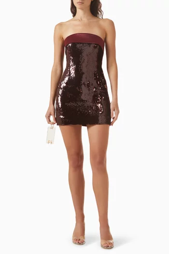 Casandra Sequin Bandeau Mini Dress