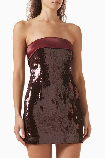 Casandra Sequin Bandeau Mini Dress