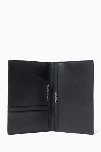 Logo-embossed Passport Wallet in Leather