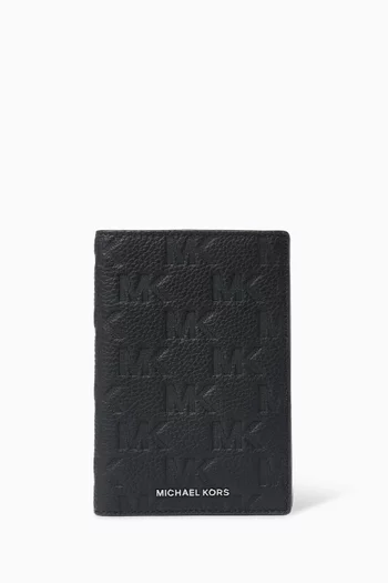 Logo-embossed Passport Wallet in Leather