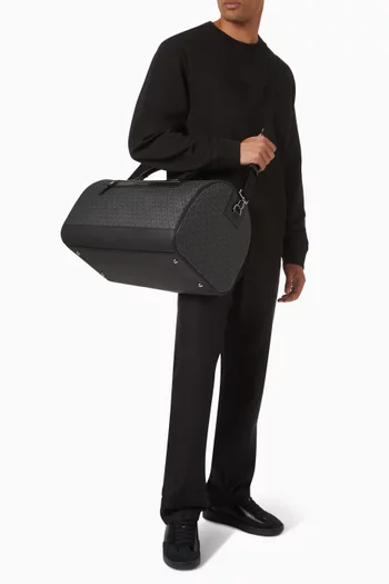 Jet Set Duffle Bag in Signature Logo Canvas & Leather