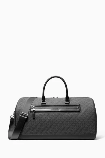 Jet Set Duffle Bag in Signature Logo Canvas & Leather