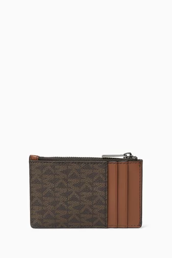 Hudson Signature Logo Card Case in Coated-canvas