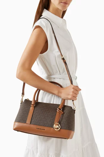 Medium Andie Satchel in Logo-print Canvas